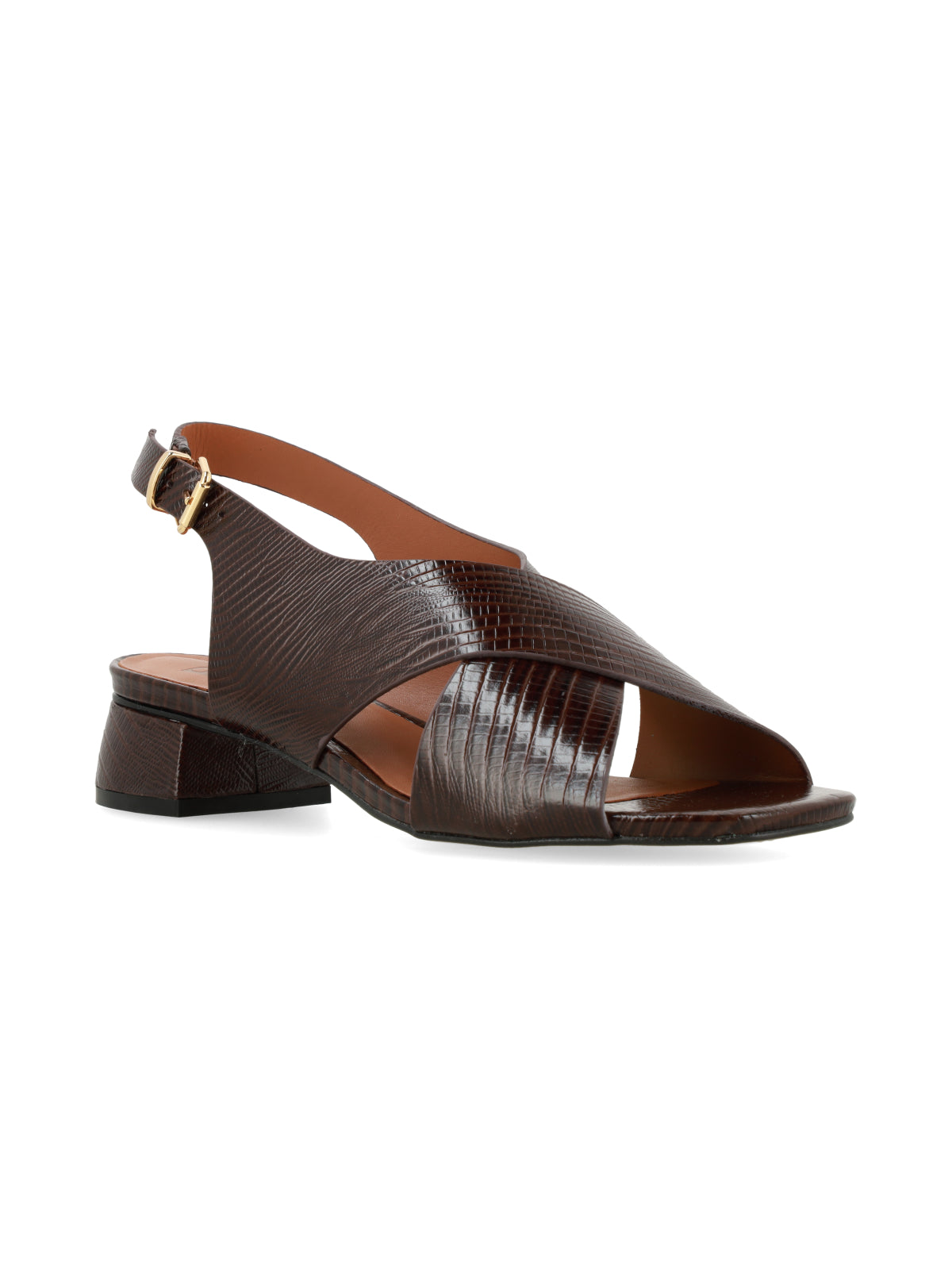 Sandalia Viena Reptil Chocolate