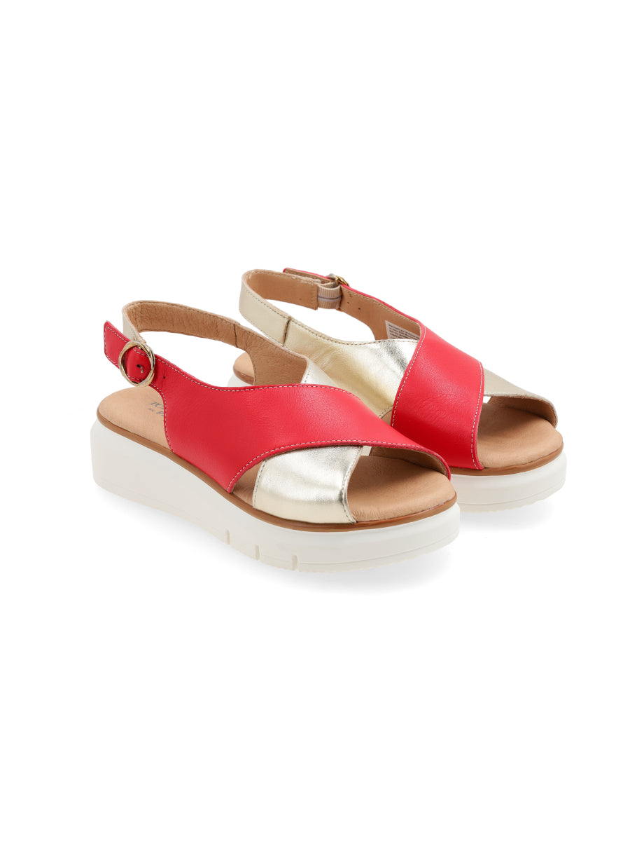 Sandalia Paradise Rojo Dorado