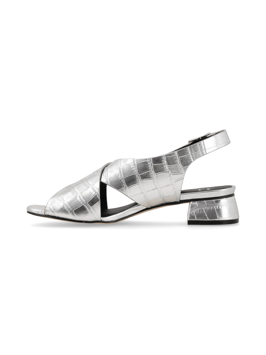 Sandalia Viena Plata Croco