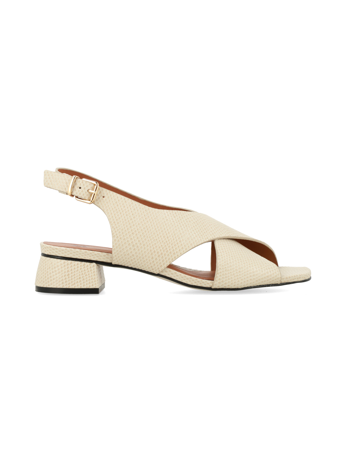 Sandalia Viena Reptil Crema