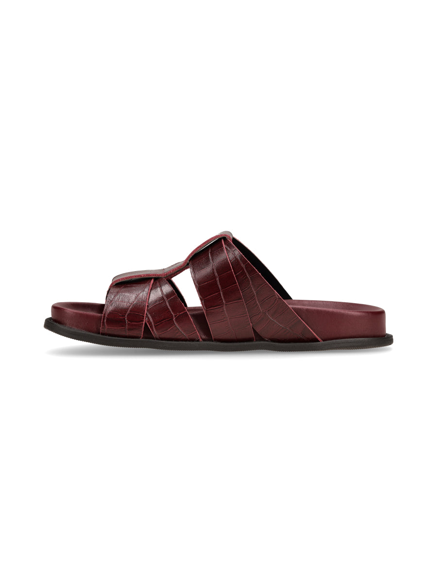 Sandalia Lince Bordeaux Croco