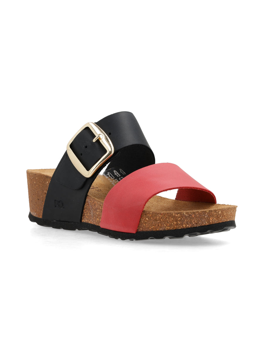 Sandalia Toka Negro/Rojo