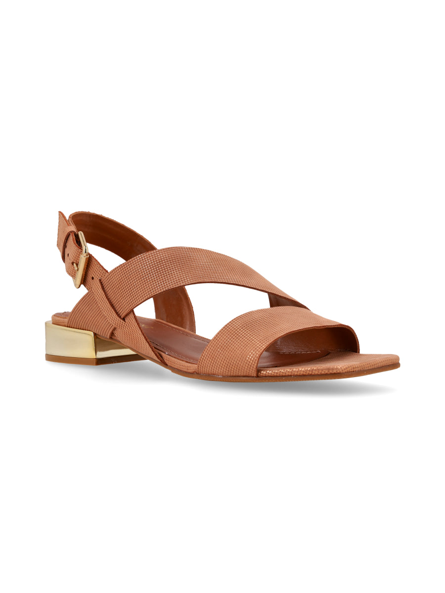 Sandalia New Tess Cognac Glow