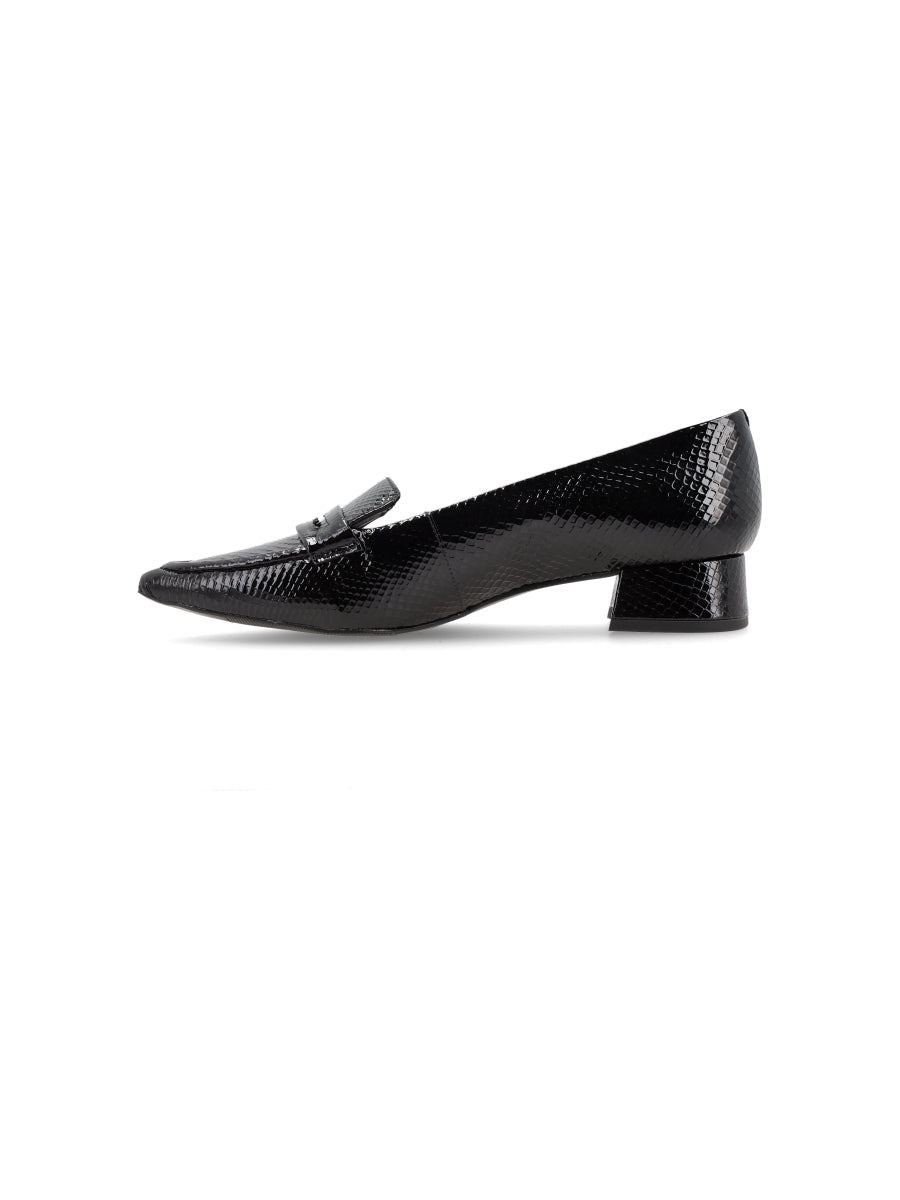 Zapato Malta Negro Reptil Charol