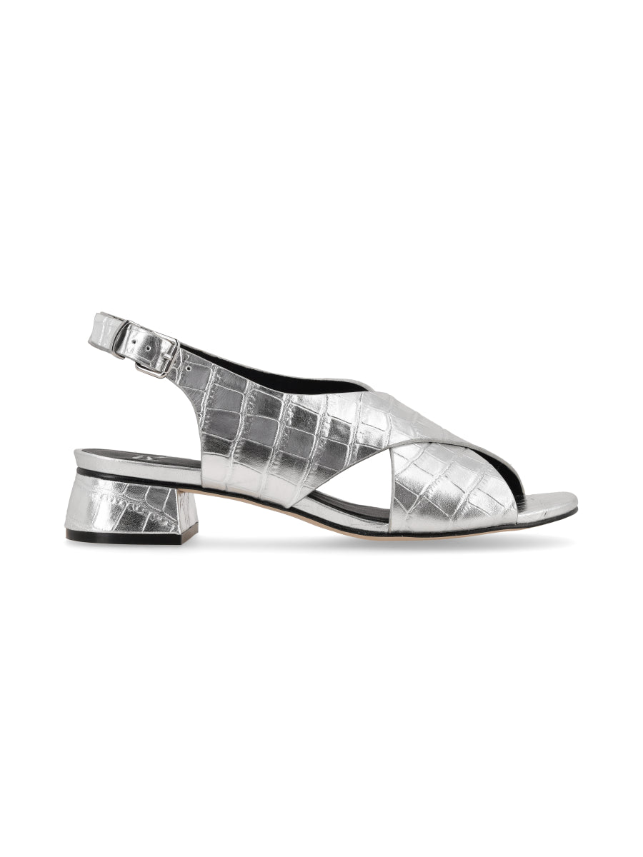 Sandalia Viena Plata Croco