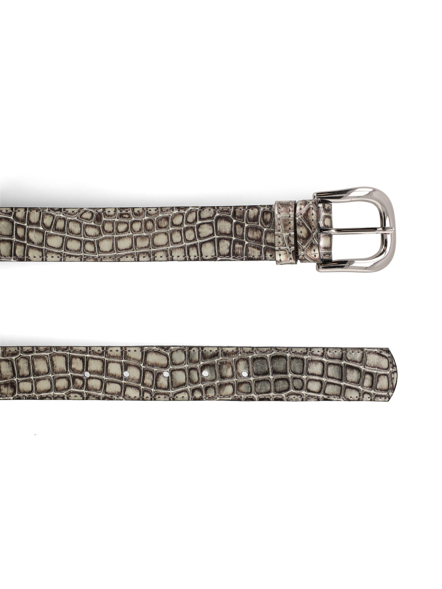 Cinturon Tarifa Croco Plata