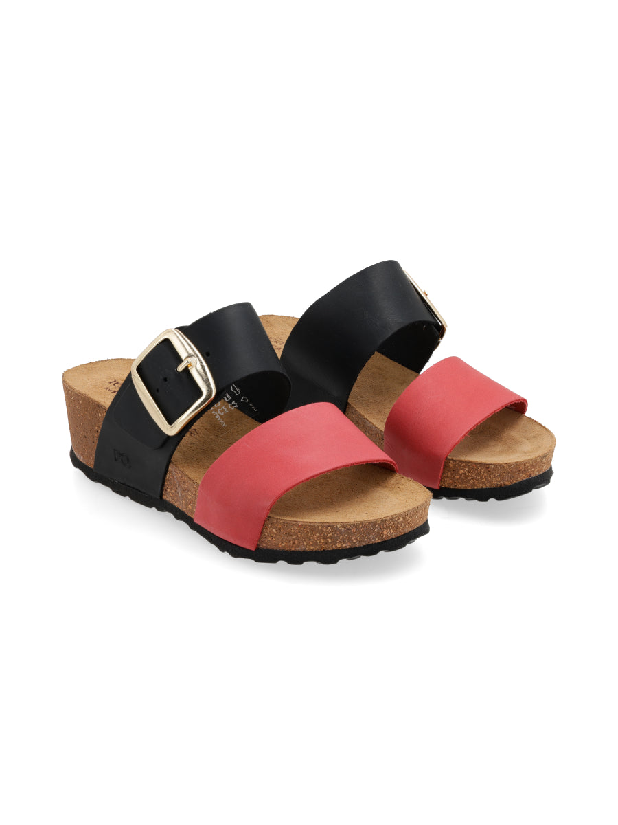 Sandalia Toka Negro/Rojo