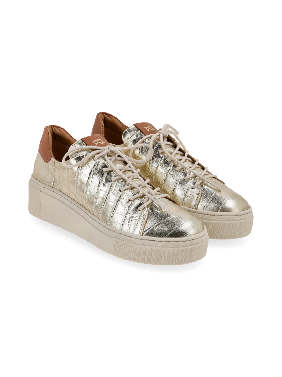 Sneaker Adelaida Dorado/Croco