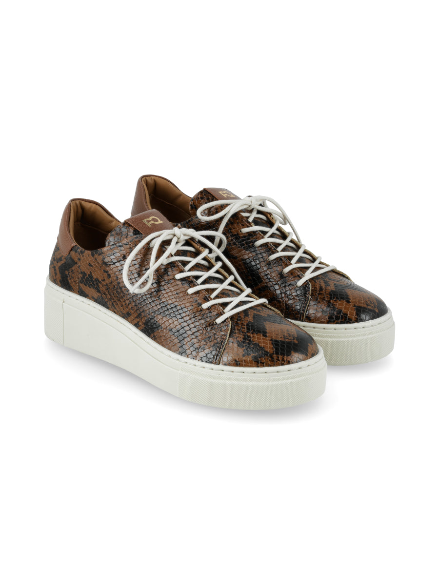 Sneaker Adelaida Reptil Cognac