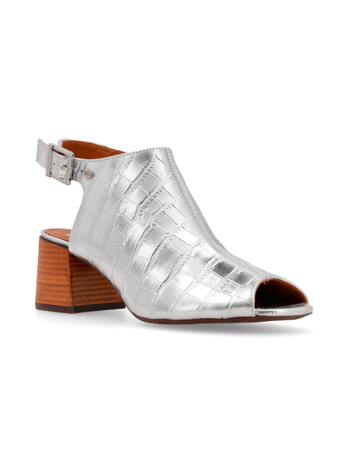 Sandalia Lucy Plata Croco