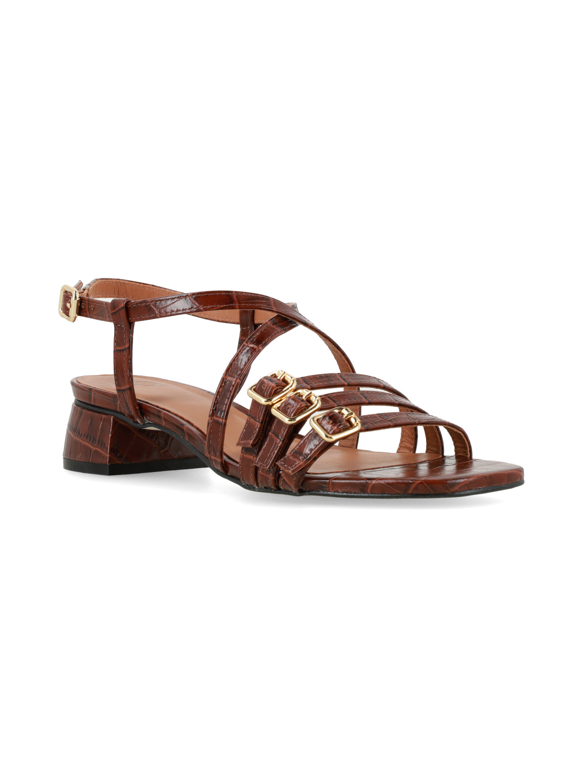 Sandalia Celeste Chocolate Croco