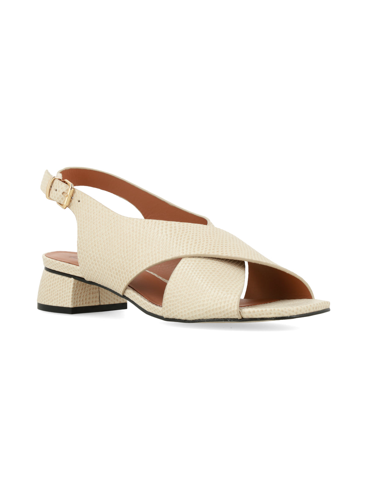 Sandalia Viena Reptil Crema