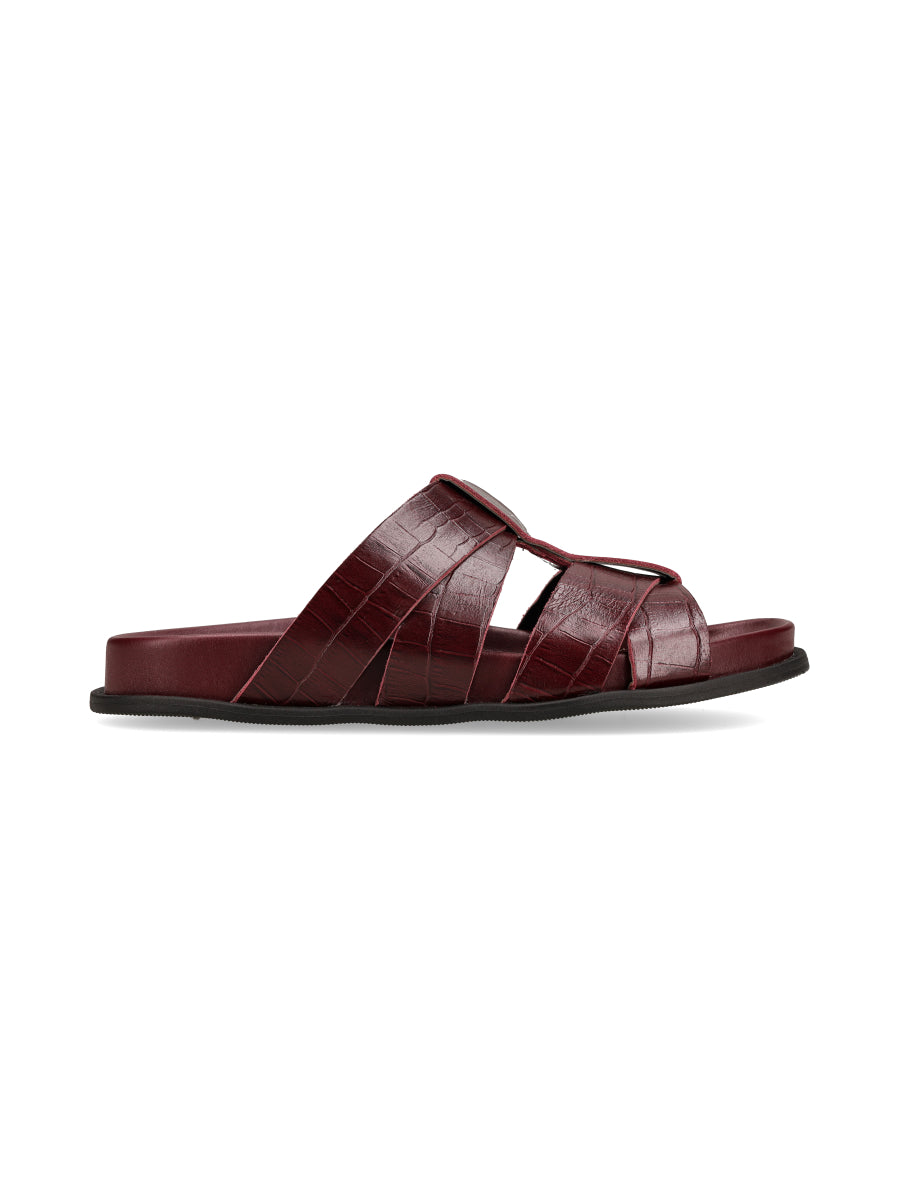 Sandalia Lince Bordeaux Croco