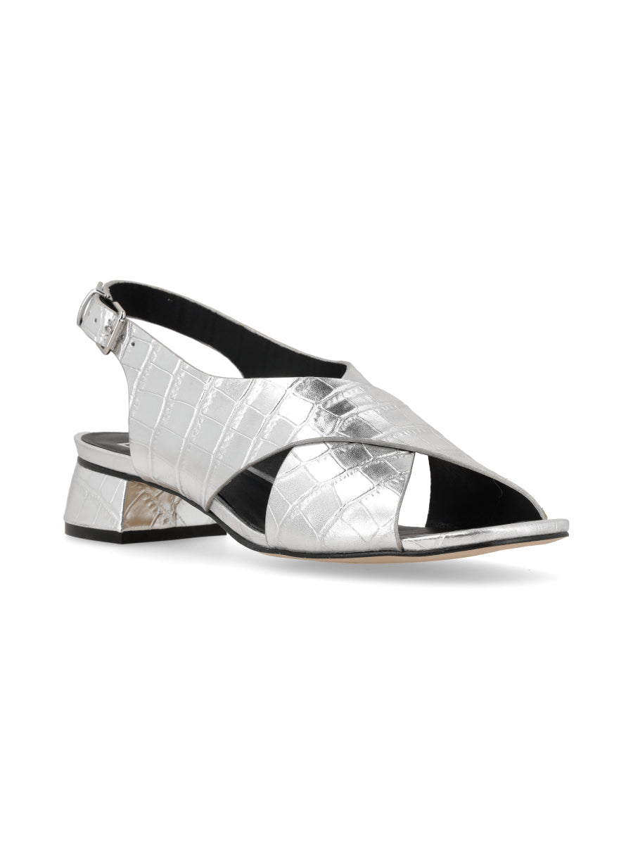 Sandalia Viena Plata Croco