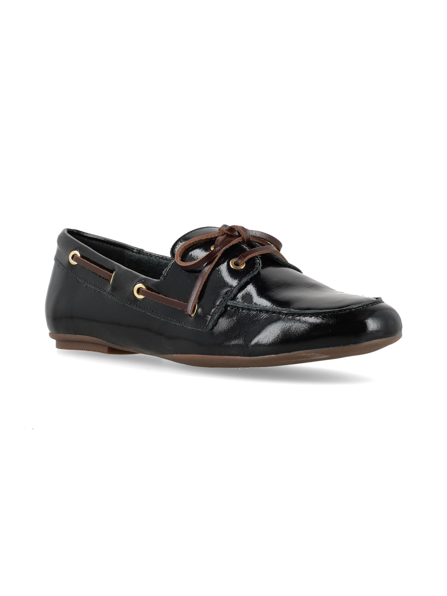 Mocasin Fico Negro Charol