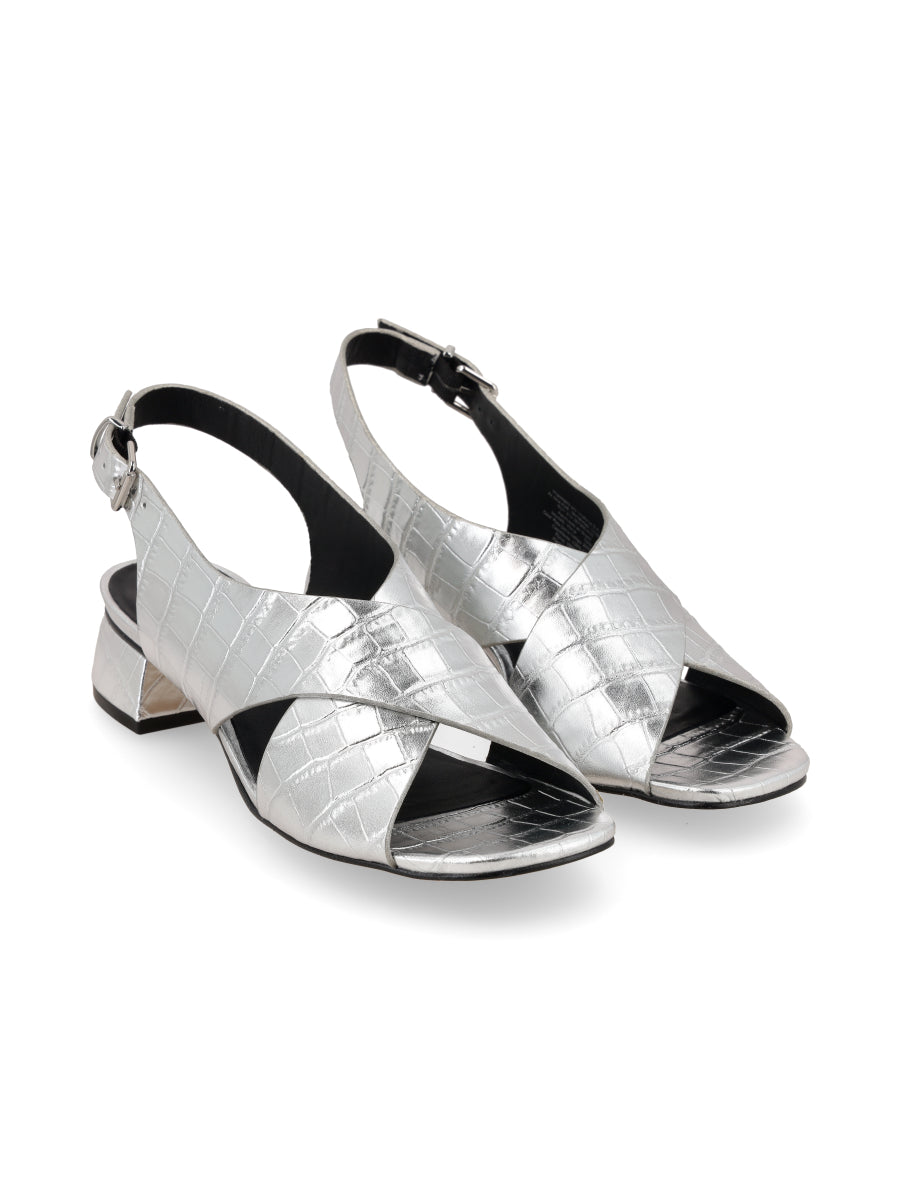 Sandalia Viena Plata Croco