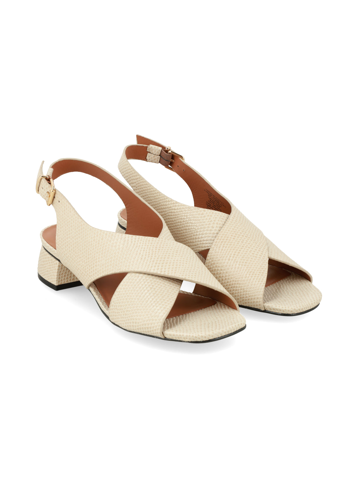 Sandalia Viena Reptil Crema