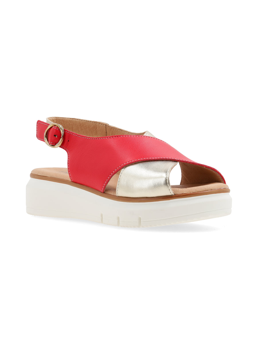 Sandalia Paradise Rojo Dorado