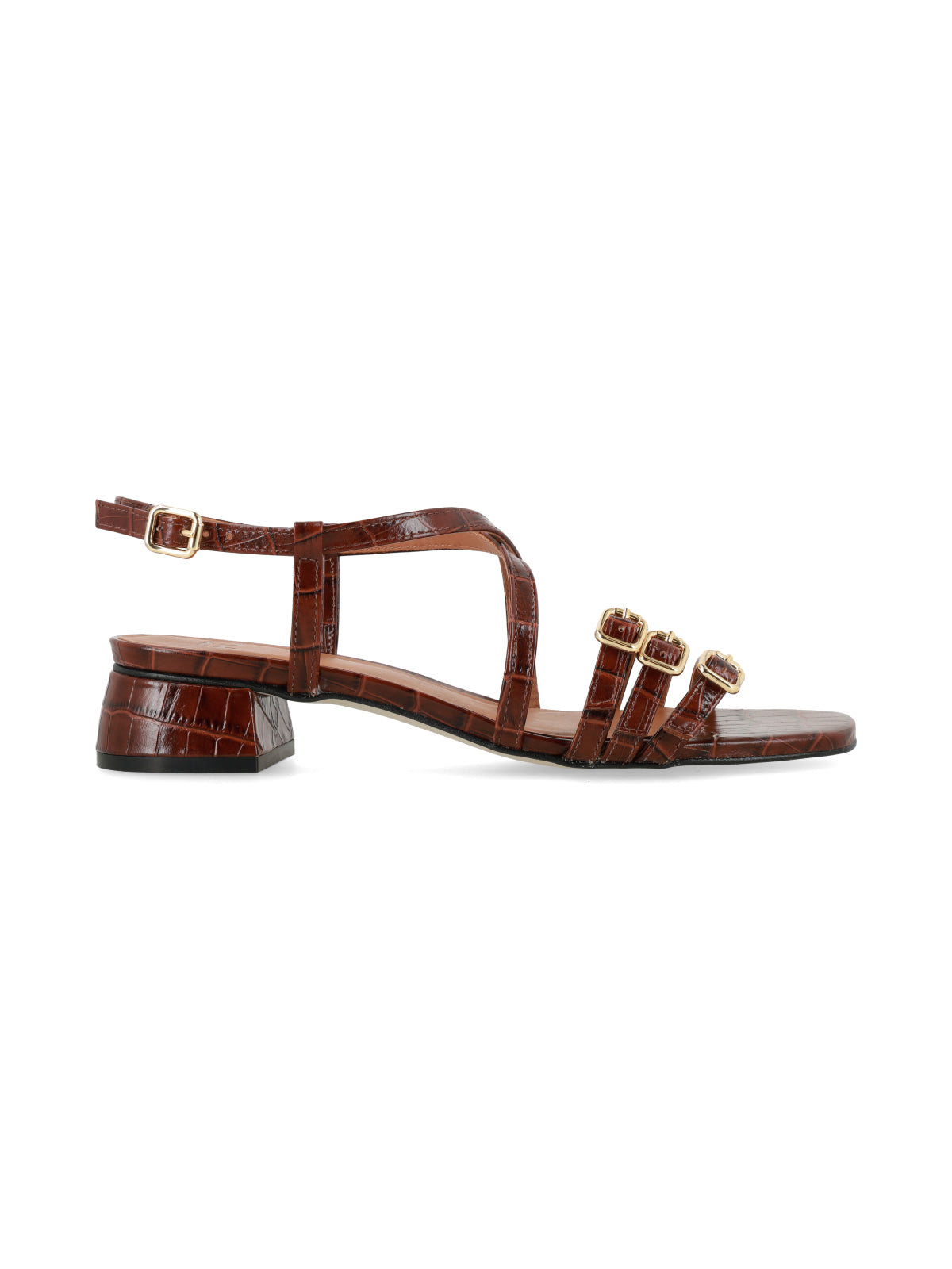 Sandalia Celeste Chocolate Croco