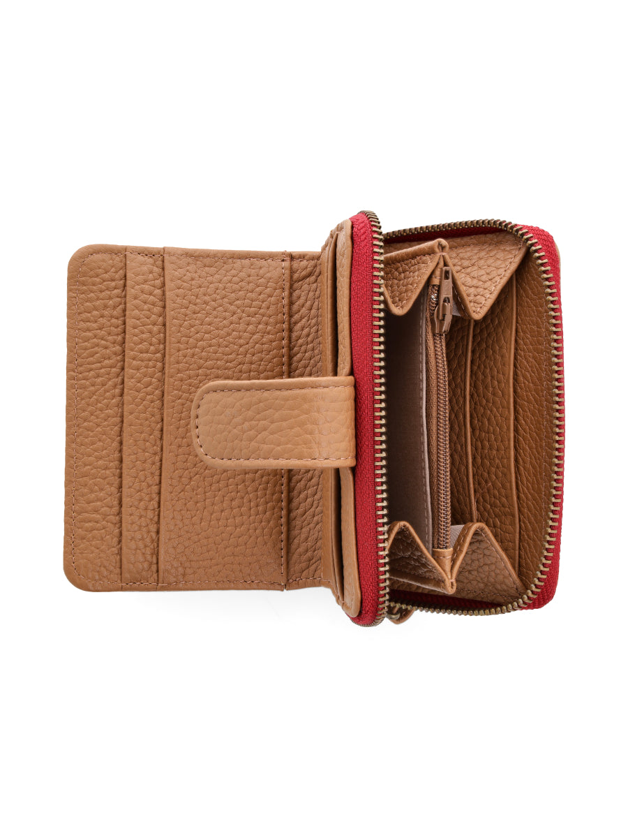 Billetera Tulipan Cognac Mix