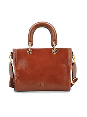 Cartera Thelma Cognac Reptil Charol
