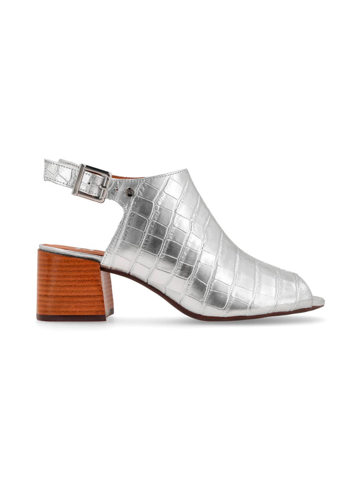 Sandalia Lucy Plata Croco