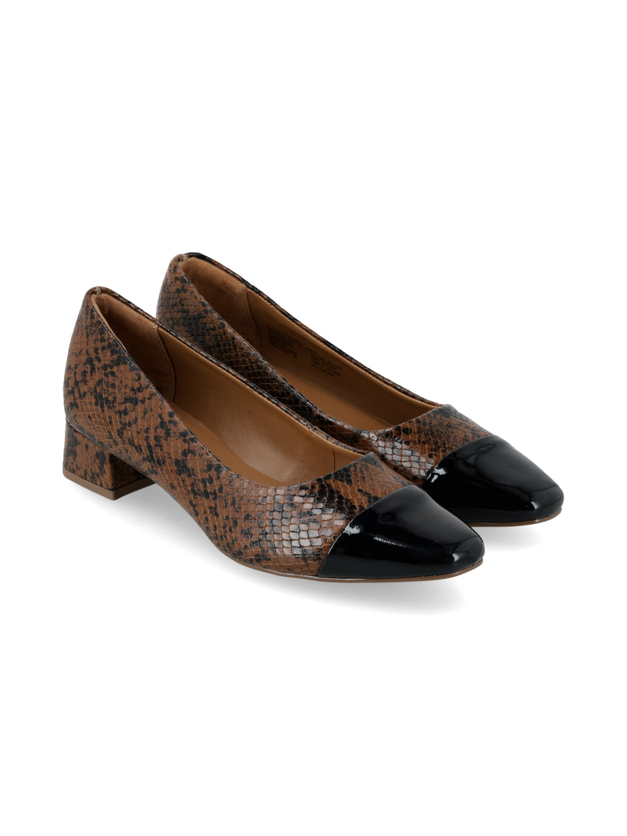 Zapato Quiz Reptil Cognac
