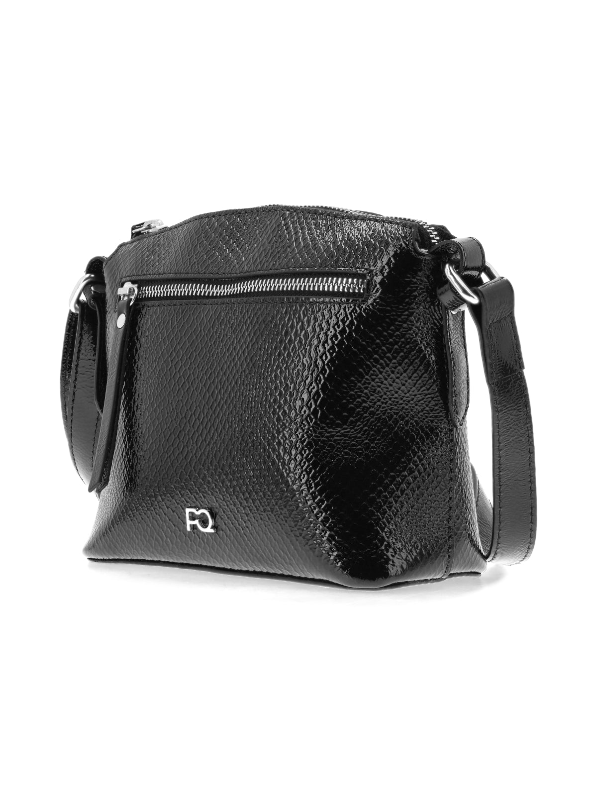 Cartera Claire Negro Reptil Charol