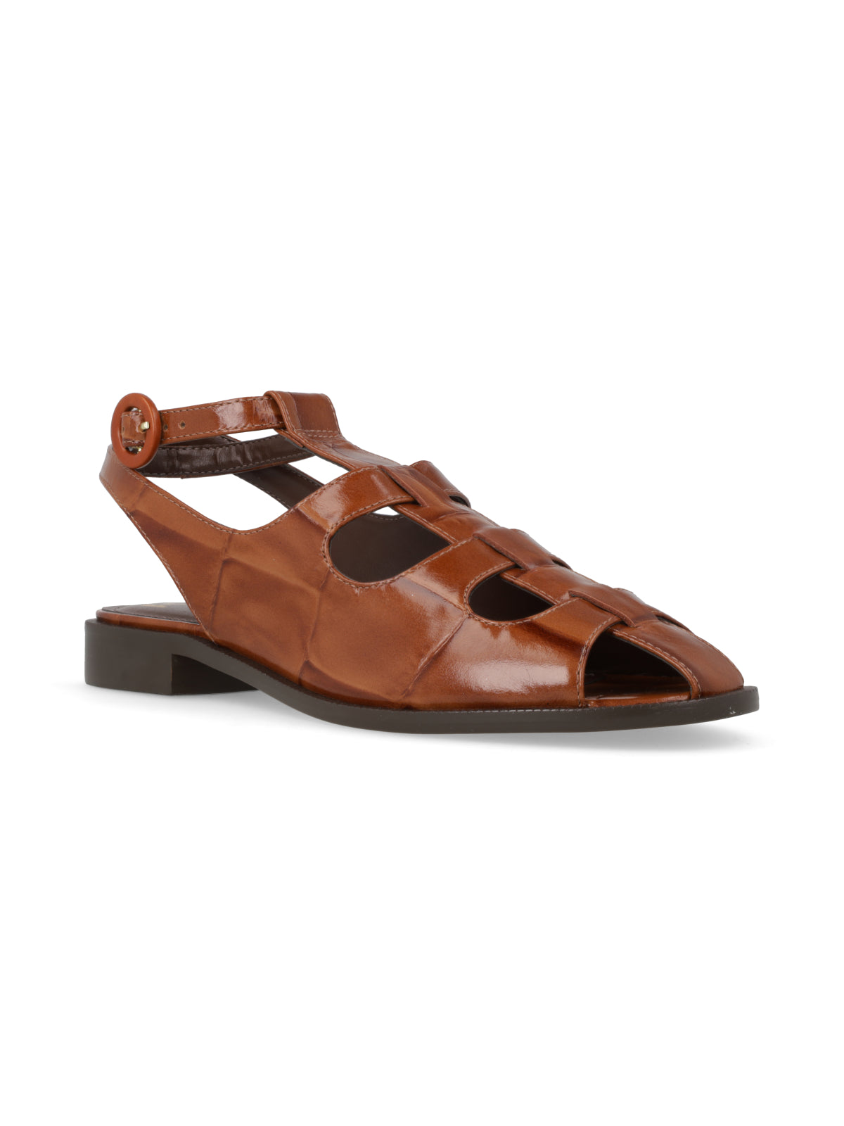 Sandalia Bolsena Cognac Croco