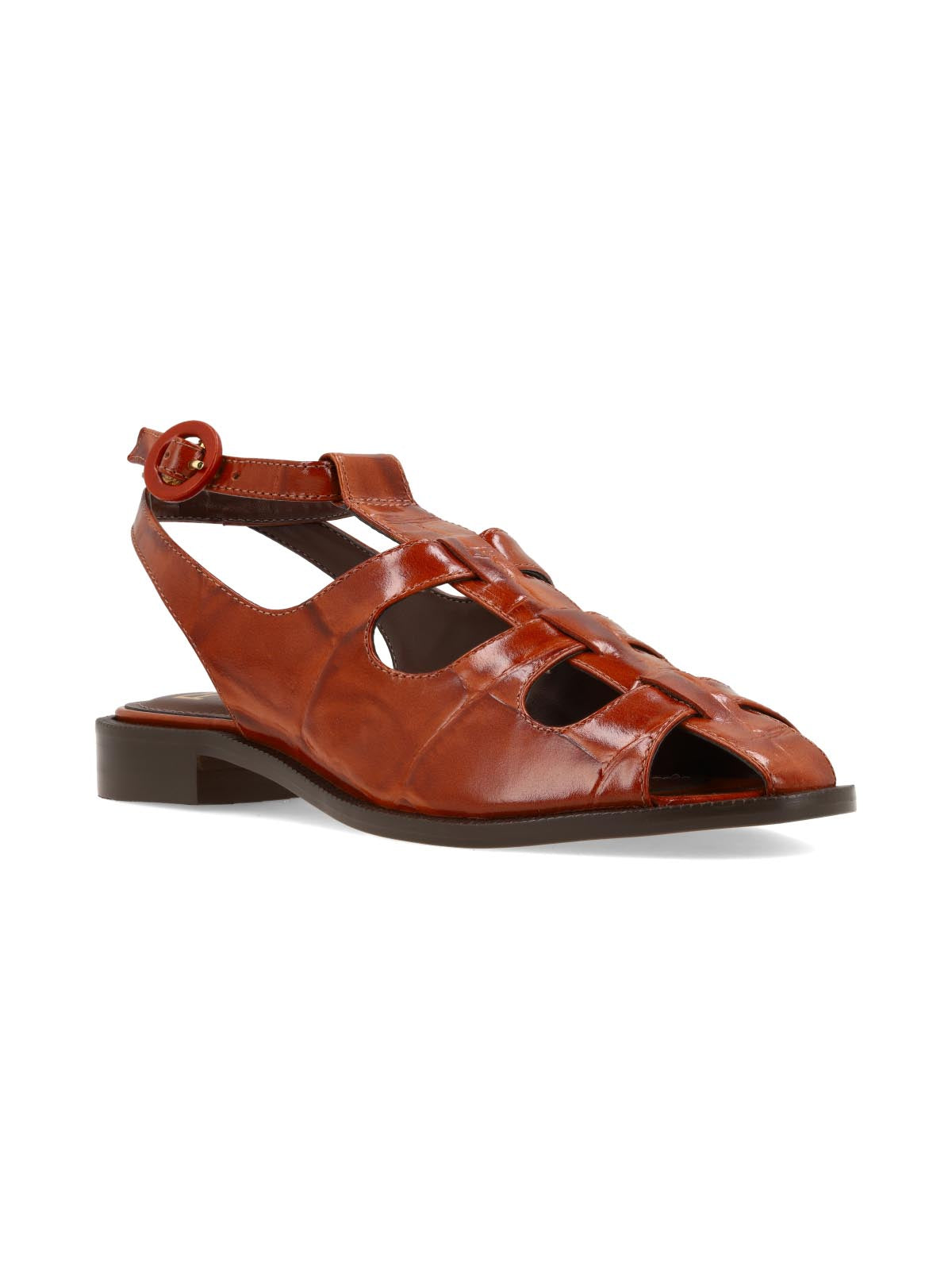 Sandalia Bolsena Cognac Croco
