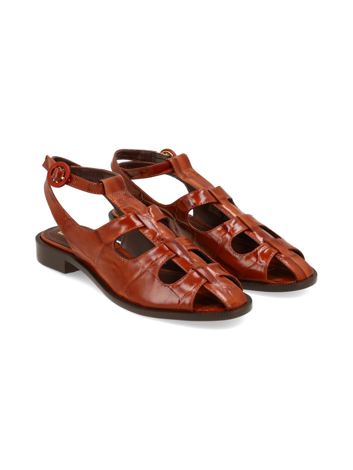 Sandalia Bolsena Cognac Croco